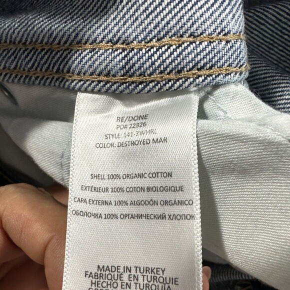 RE/DONE Women Jeans 90's High Rise Loose Destroyed Mar Button Fly Sz 29 NWT $325 - Picture 6 of 13
